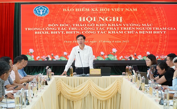 hó Tổng Giám đốc BHXH Việt Nam Đào Việt Ánh chủ trì buổi làm việc